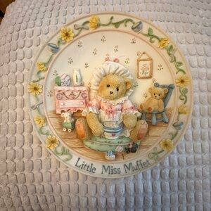 Cherished Teddies Little Miss Muffet Wall Decor - Cream, Yellow, Blue